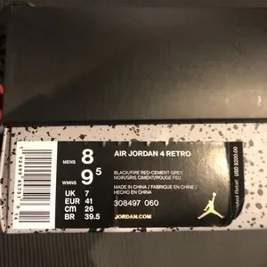 Jordan | Shoes | Nike Air Jordan 4 Iv Breds Og Cement Size  display picture 3